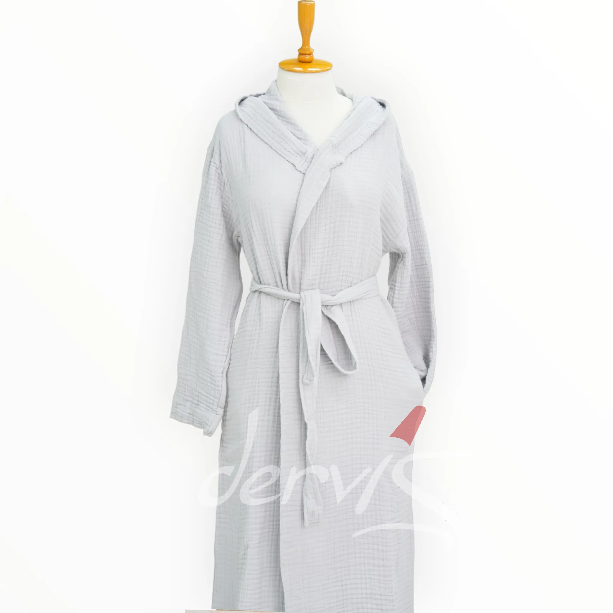 Organic Turkish Cotton Hand Made Hooded Kimono Bathrobe