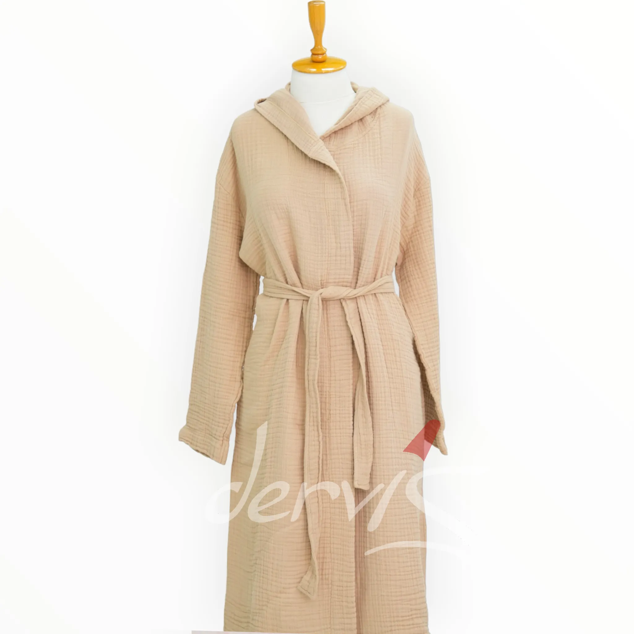 Organic Turkish Cotton Hand Made Hooded Kimono Bathrobe