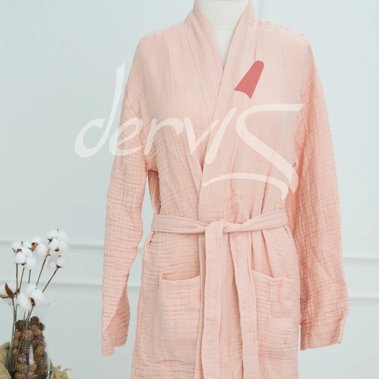 Organic Turkish Cotton Hand Made Muslin Kimono Bathrobe