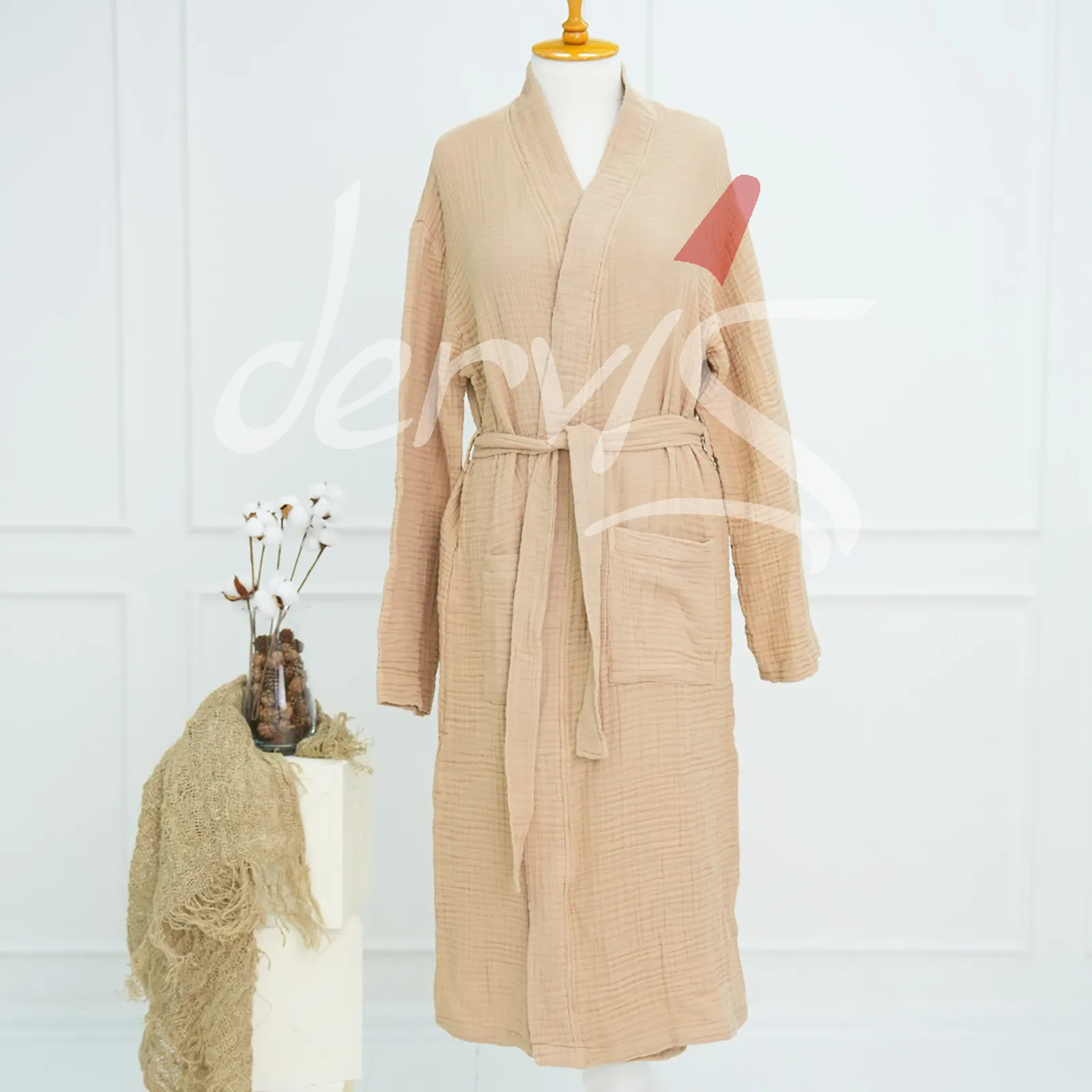 Organic Turkish Cotton Hand Made Muslin Kimono Bathrobe