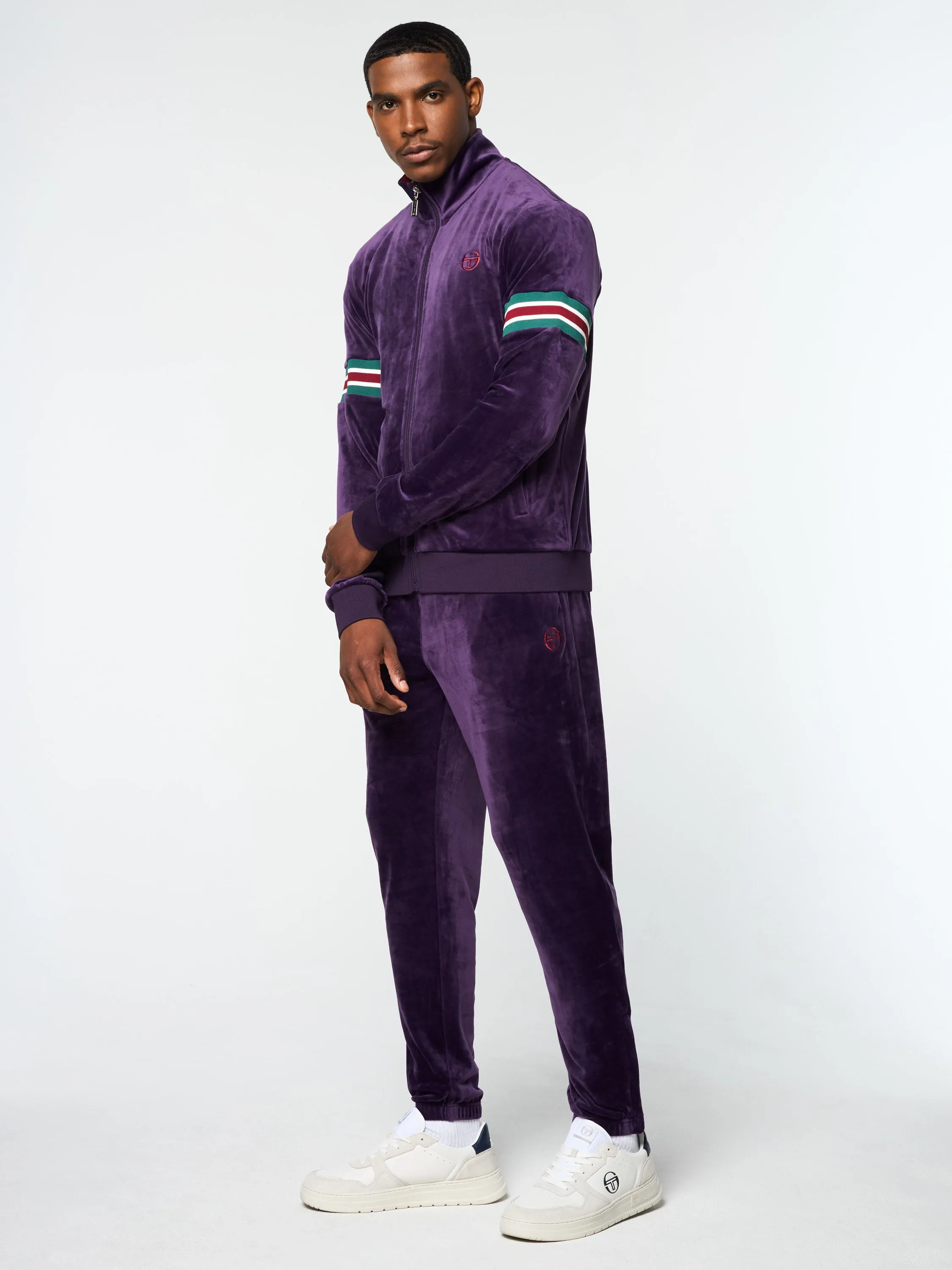 Ostuni Velour Track Jacket- Blackberry Cordial