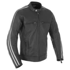 Oxford Bladon Leather Cafe Racer Jacket - Black