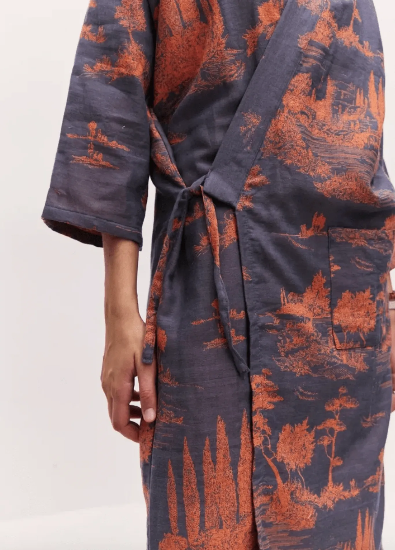 Peignoir kimono bleu homme | Ukiyo