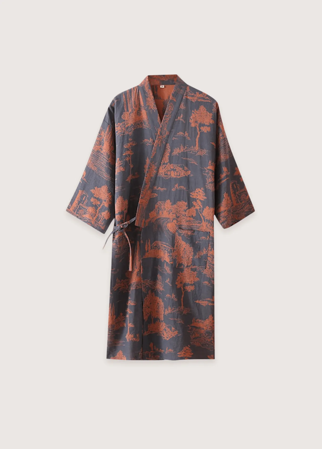 Peignoir kimono bleu homme | Ukiyo