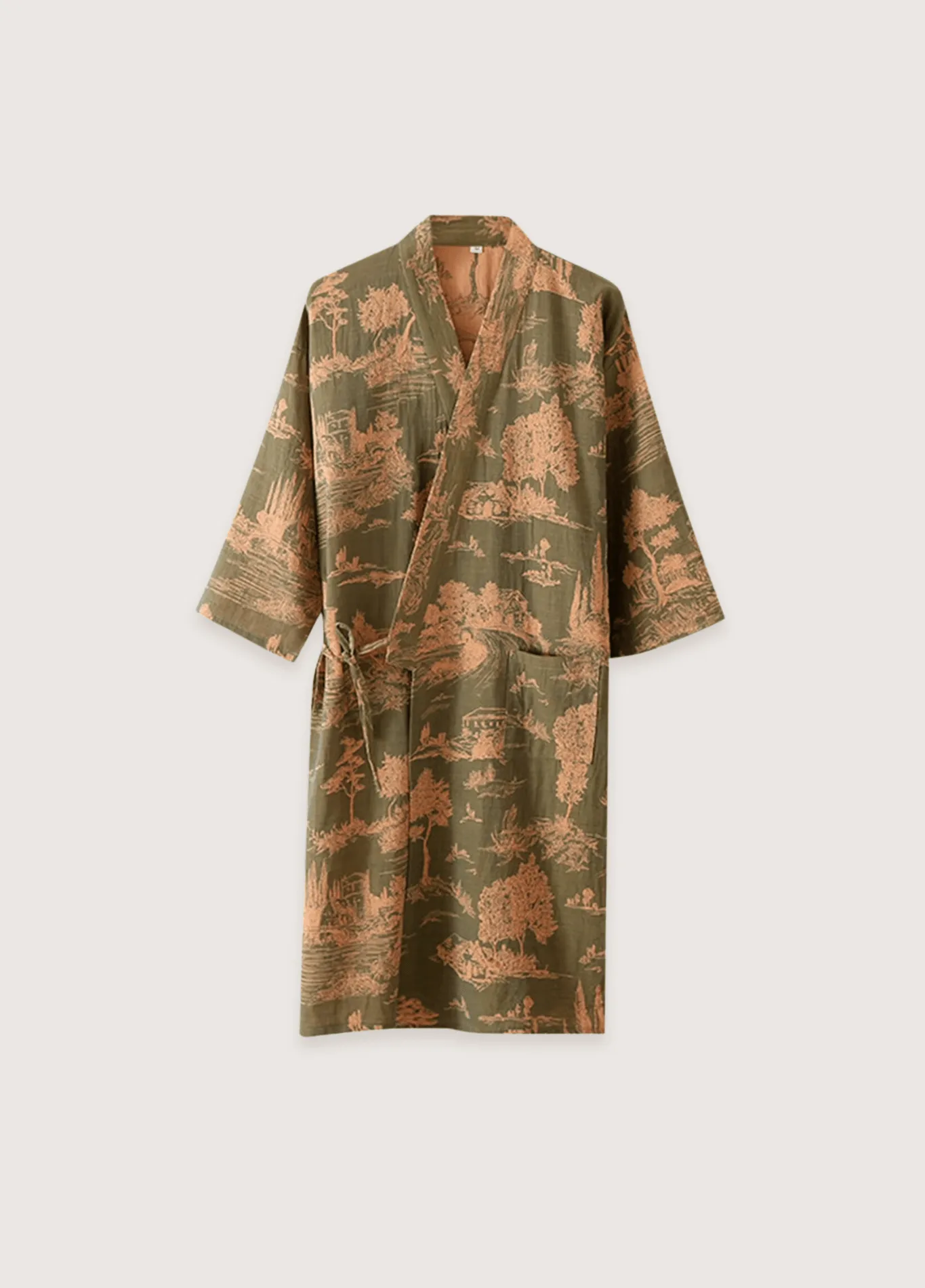 Peignoir kimono vert homme | Ukiyo