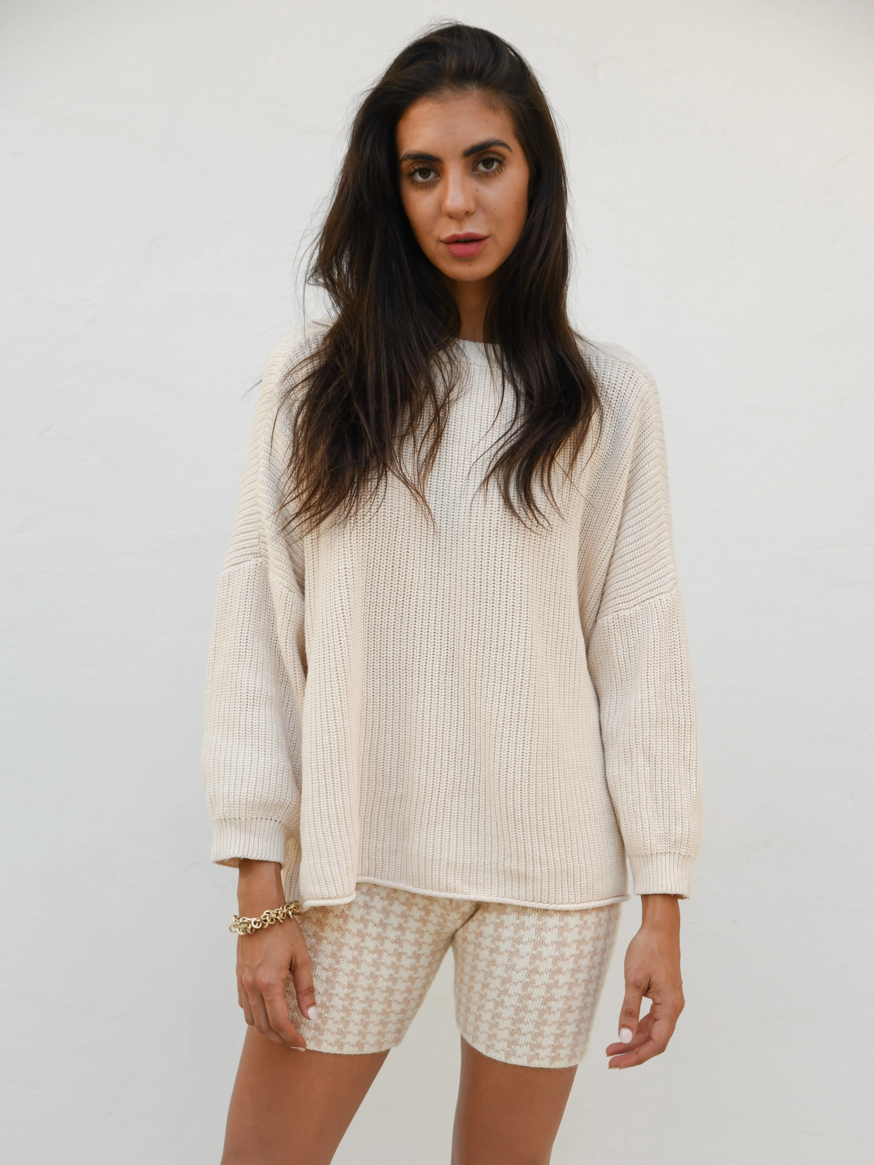 PIA OVERSIZED COTTON KNIT JUMPER- Sea Foam