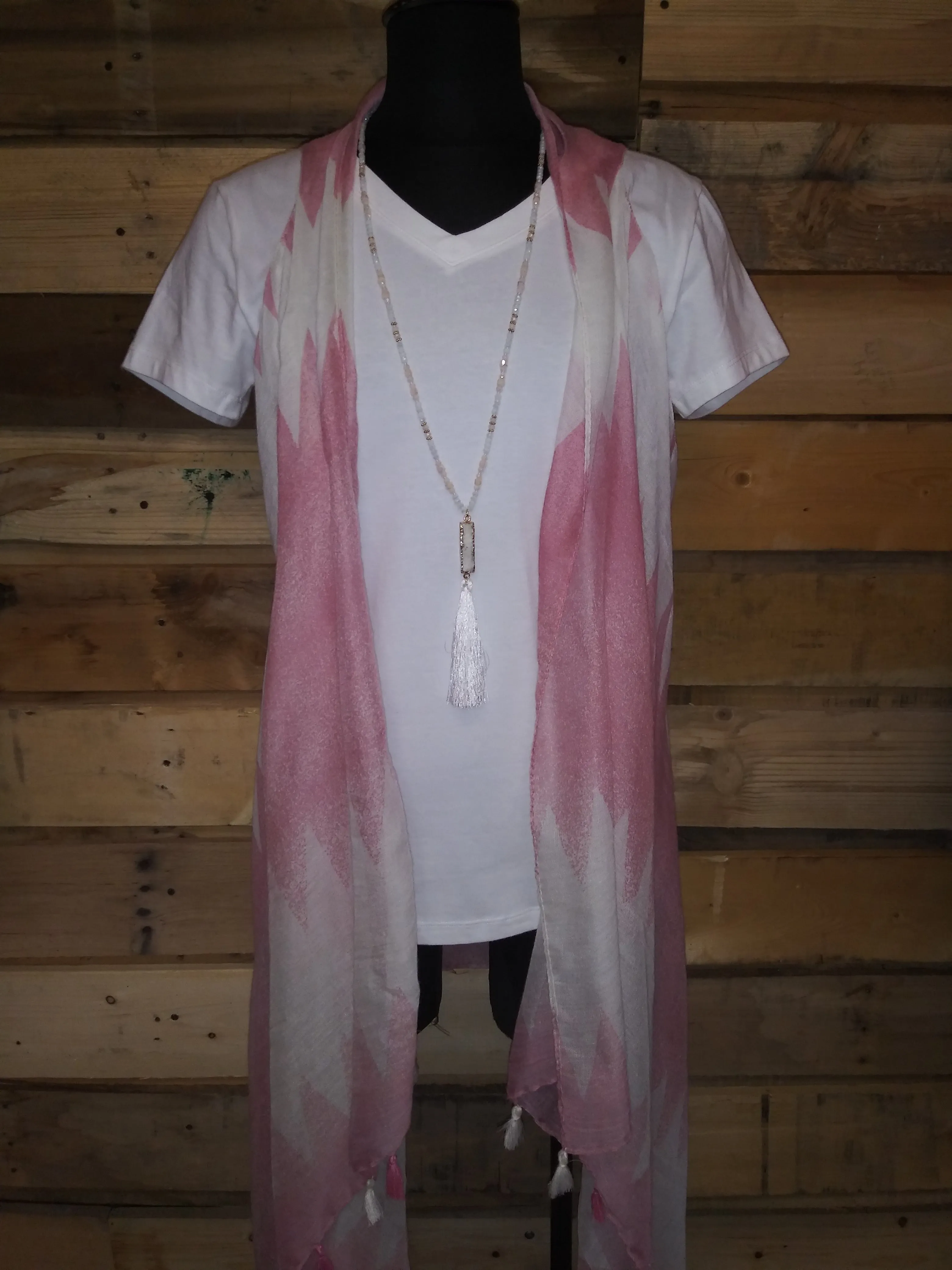 Pink And Cream Vest