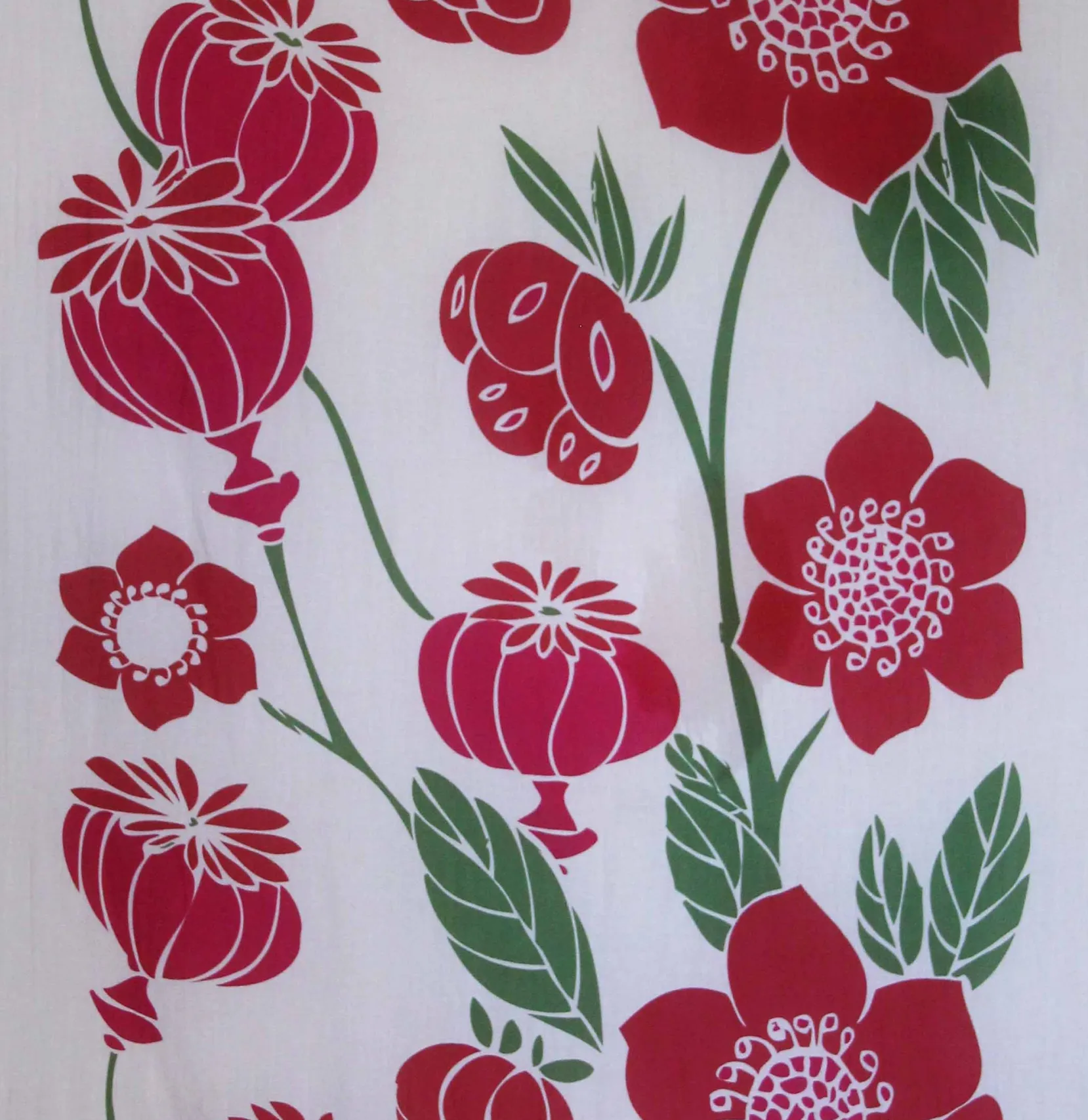 Pink poppy cotton scarf \ 100x180cm