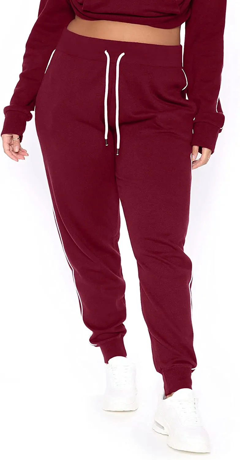 Plus Size Grey High Waisted Athletic Workout Sweatpants