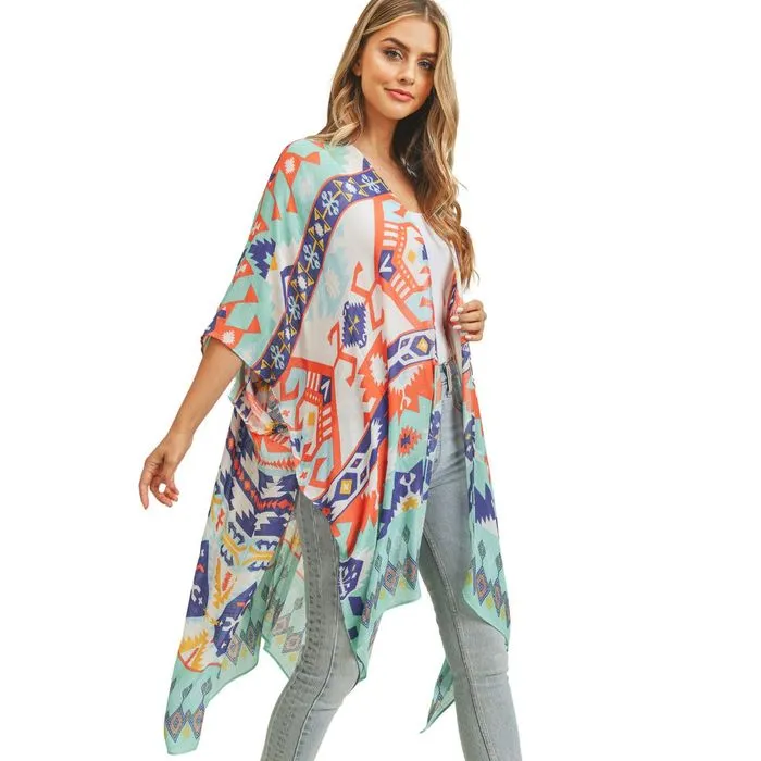 Print Aztec Tribal Kimono