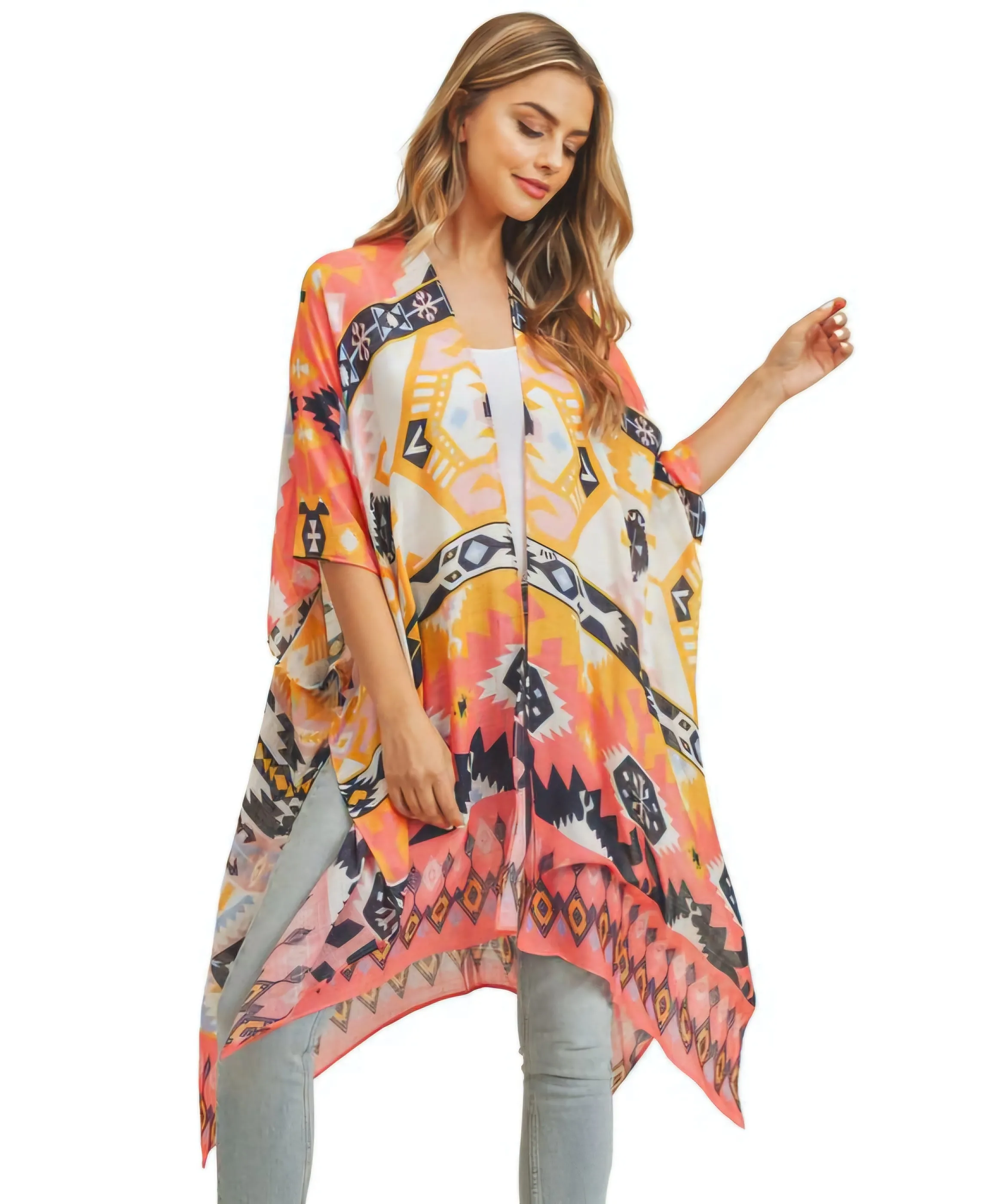 Print Aztec Tribal Kimono