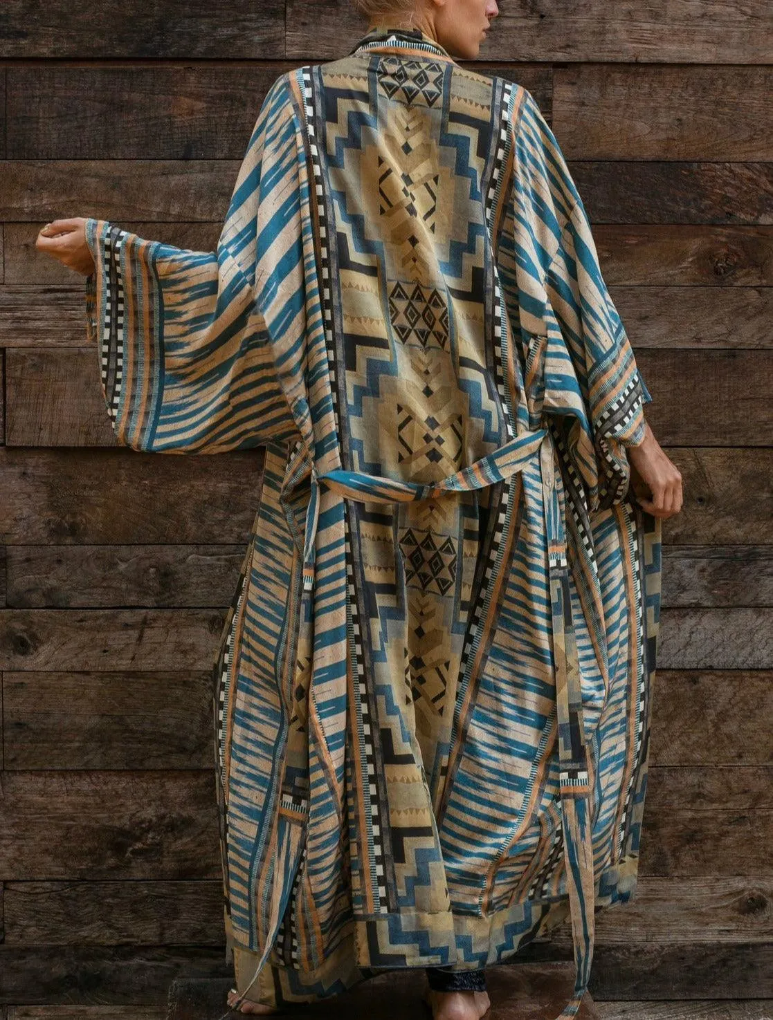 Printed Long Sleeve Bohemian Kimono