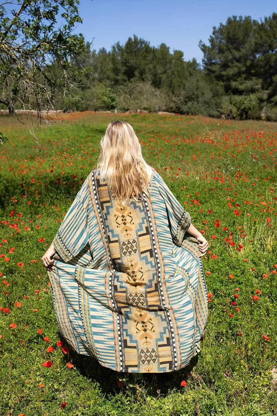 Printed Long Sleeve Bohemian Kimono