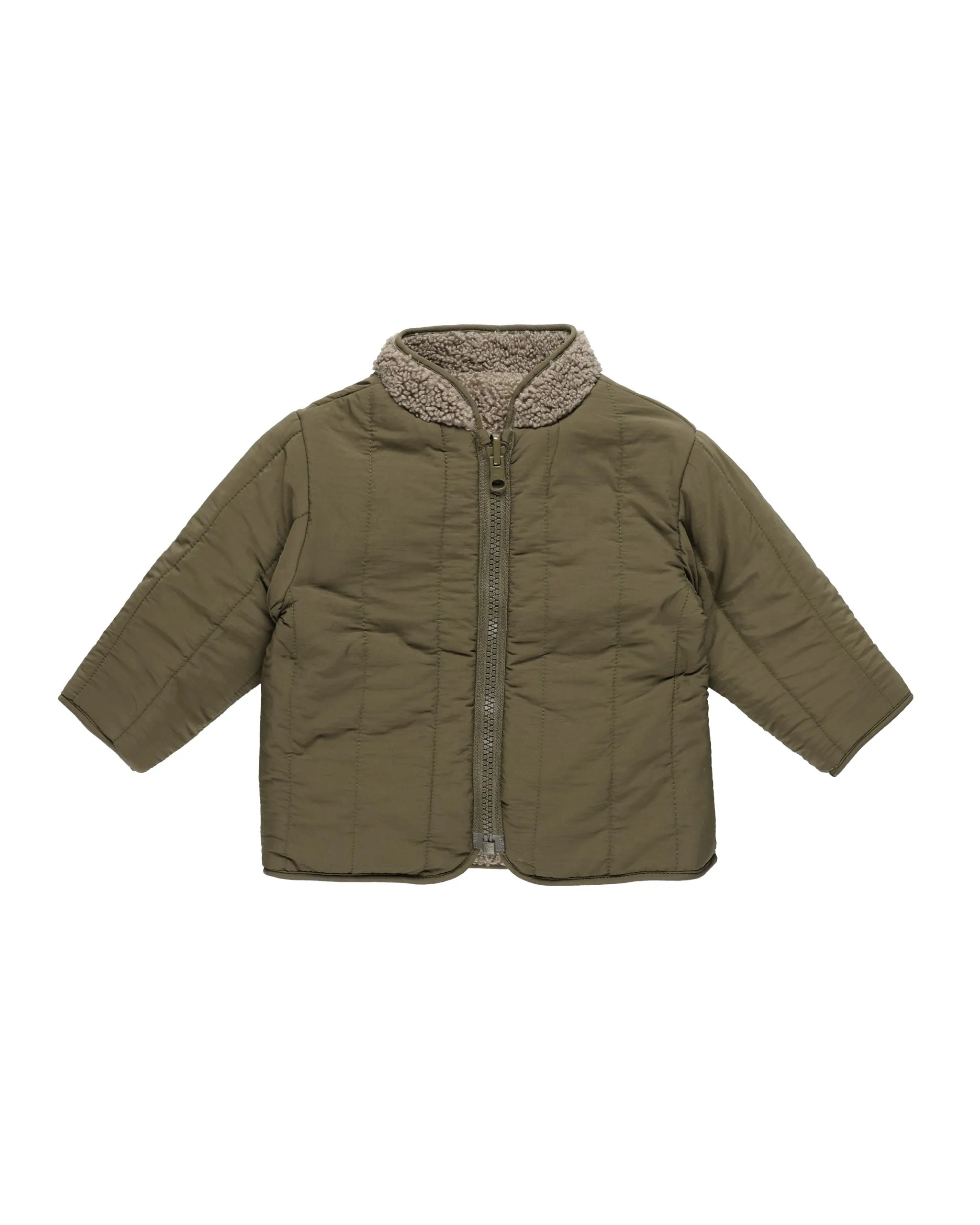 Quincy Mae Shearling Jacket -Olive