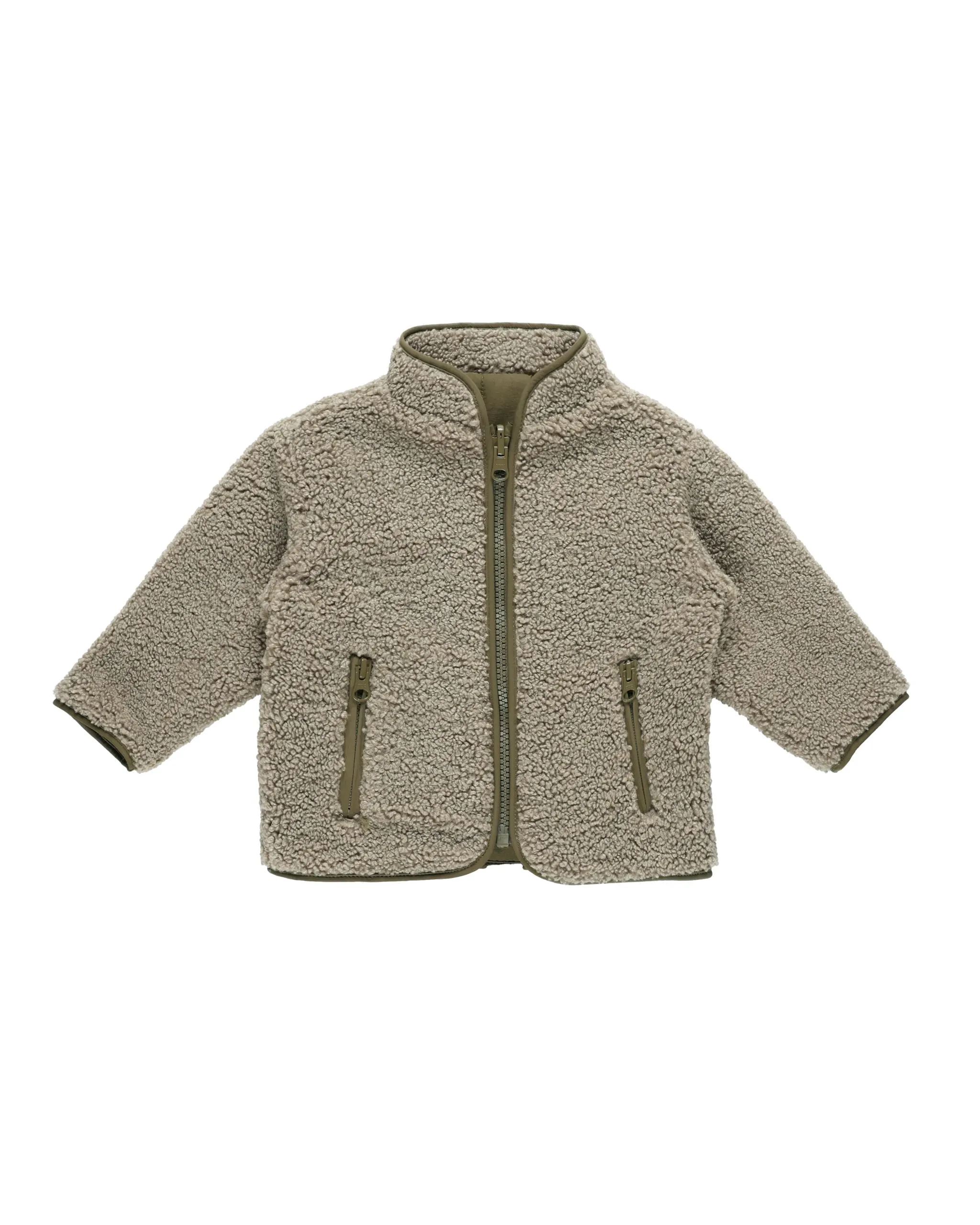 Quincy Mae Shearling Jacket -Olive