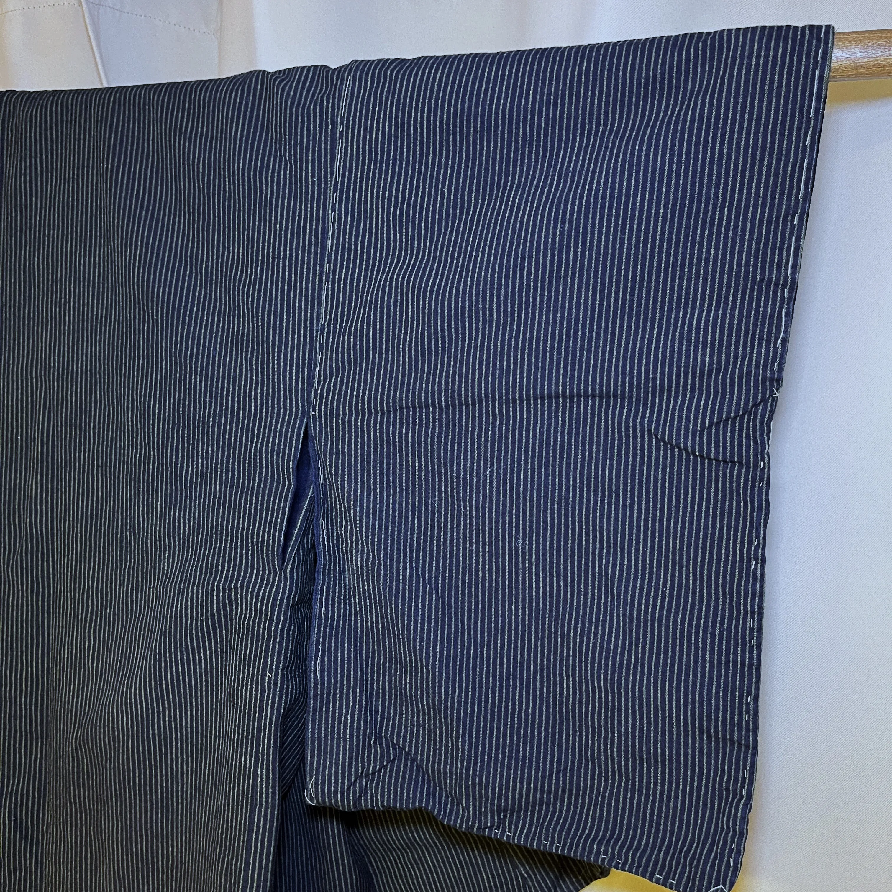 "Avocado Stripes" Vintage Indigo Kimono