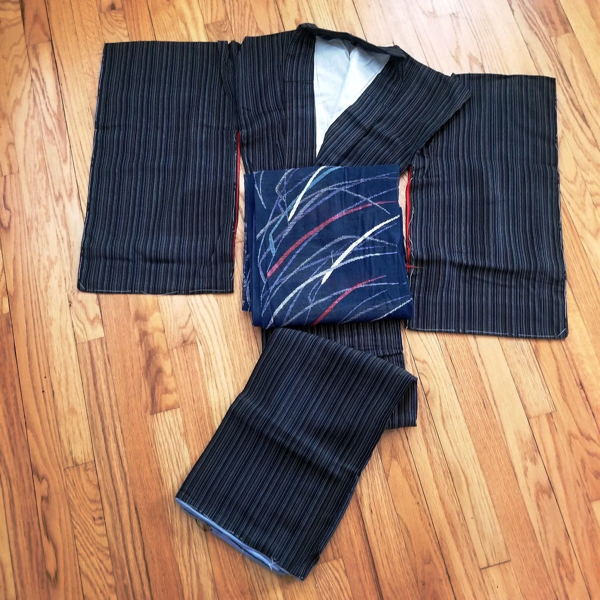 "Rainbow Threads" Kimono Obi Set