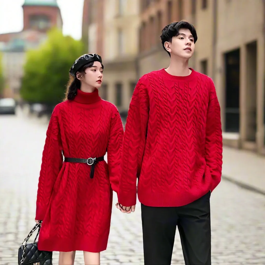 Red sweater charismas wear