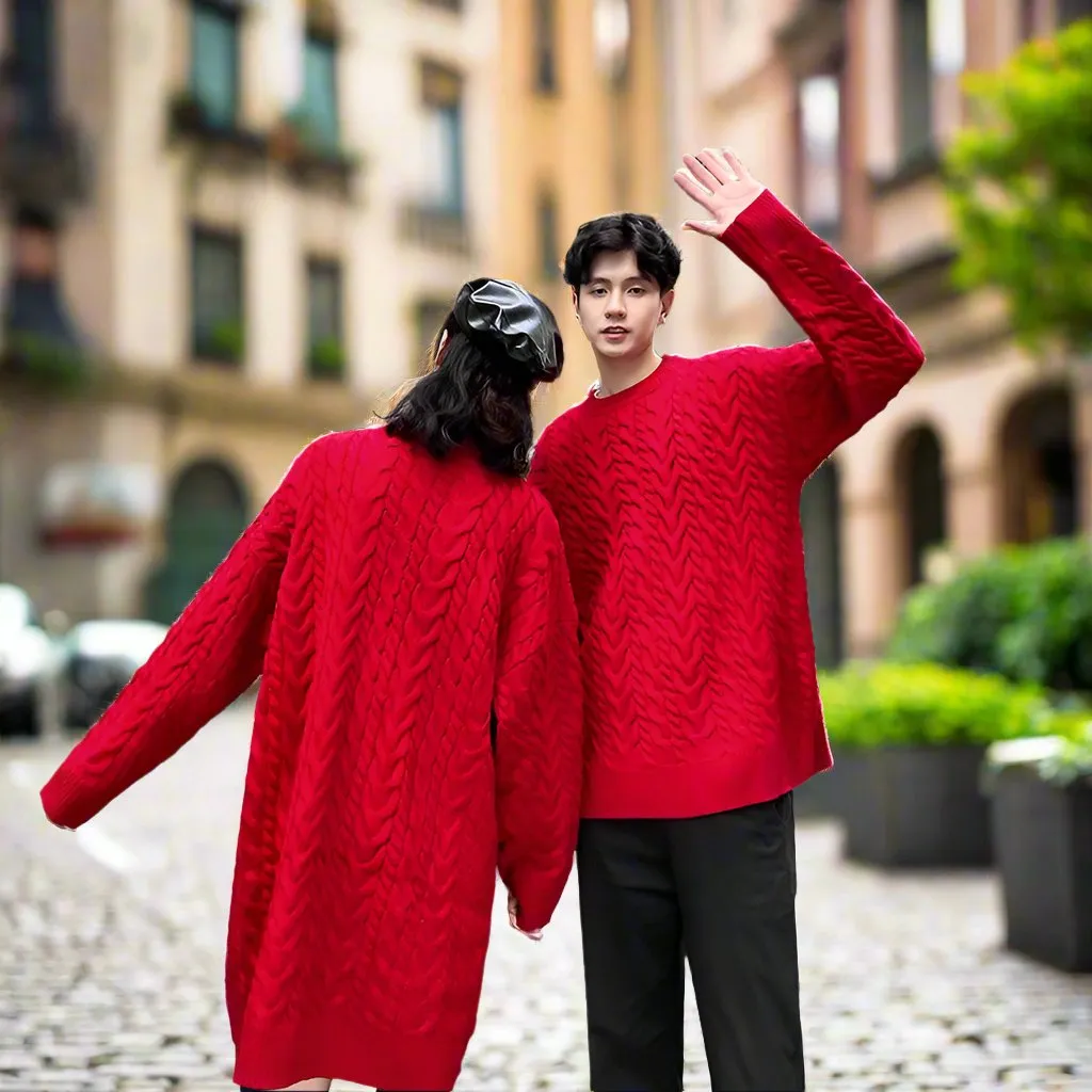 Red sweater charismas wear