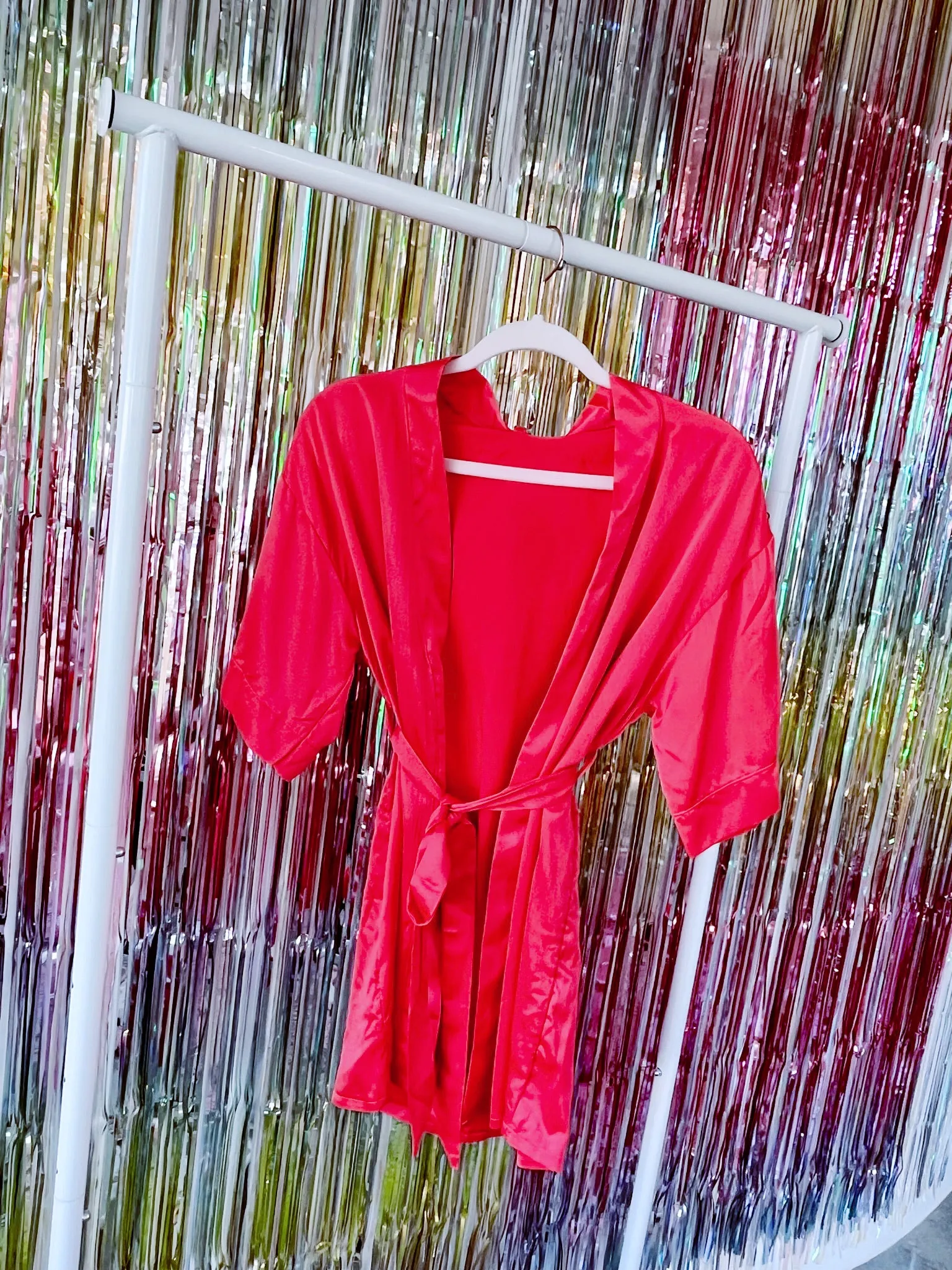 Resort Restoration Satin Kimono - Coral