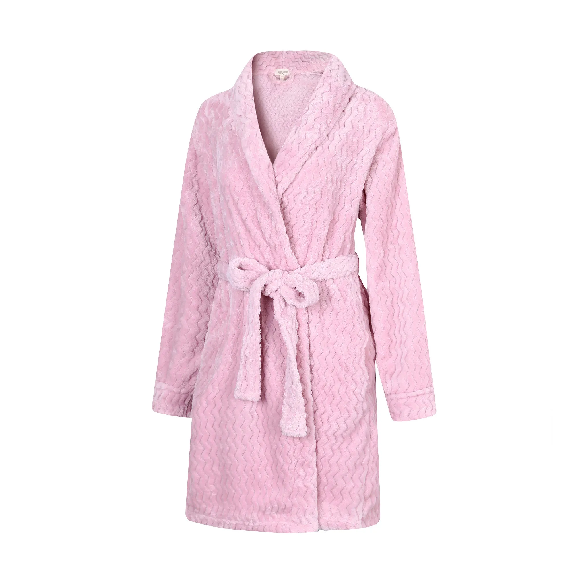 RH Women’s Above the Knee Pink Robe Collared Lounge Sleepwear Housecoat RHW2808 S/M