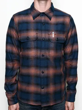 Rogue Territory Field Shirt Navy/Blush Ombre Plaid Shirt