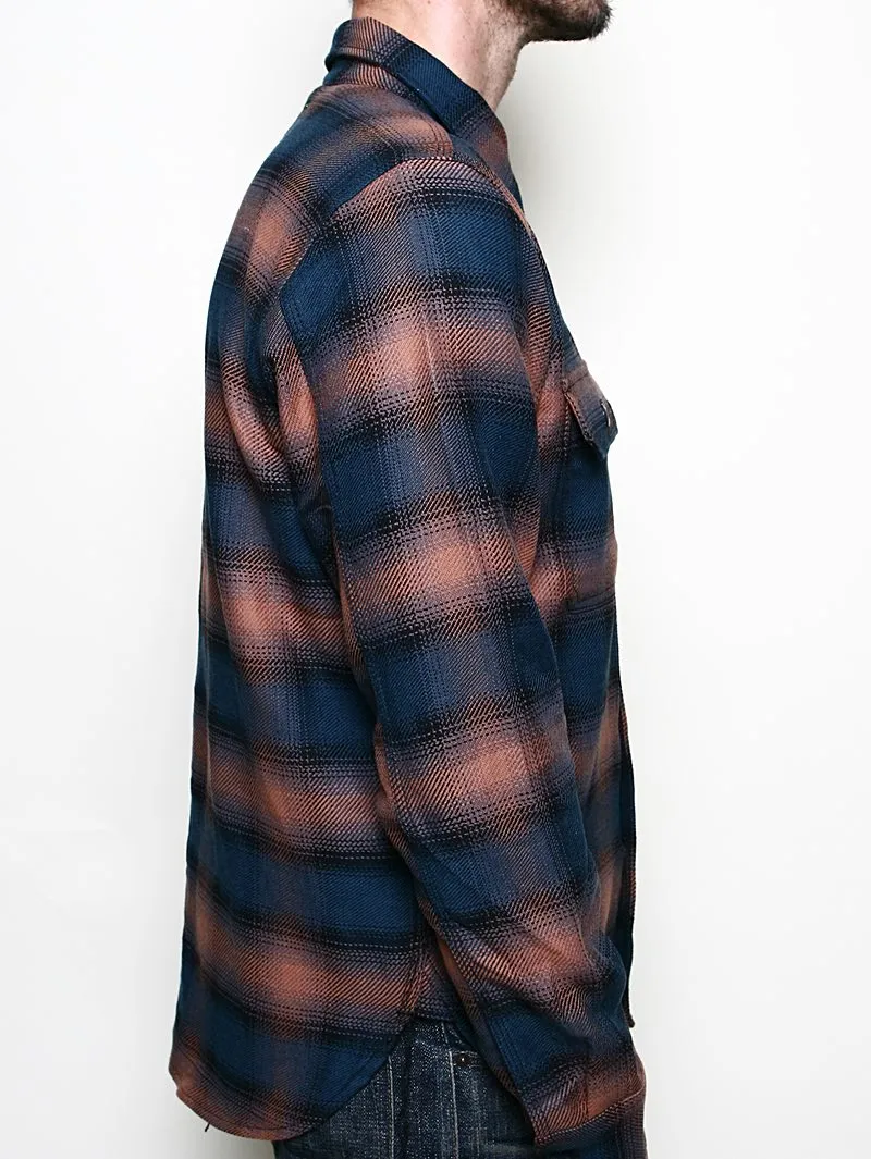 Rogue Territory Field Shirt Navy/Blush Ombre Plaid Shirt