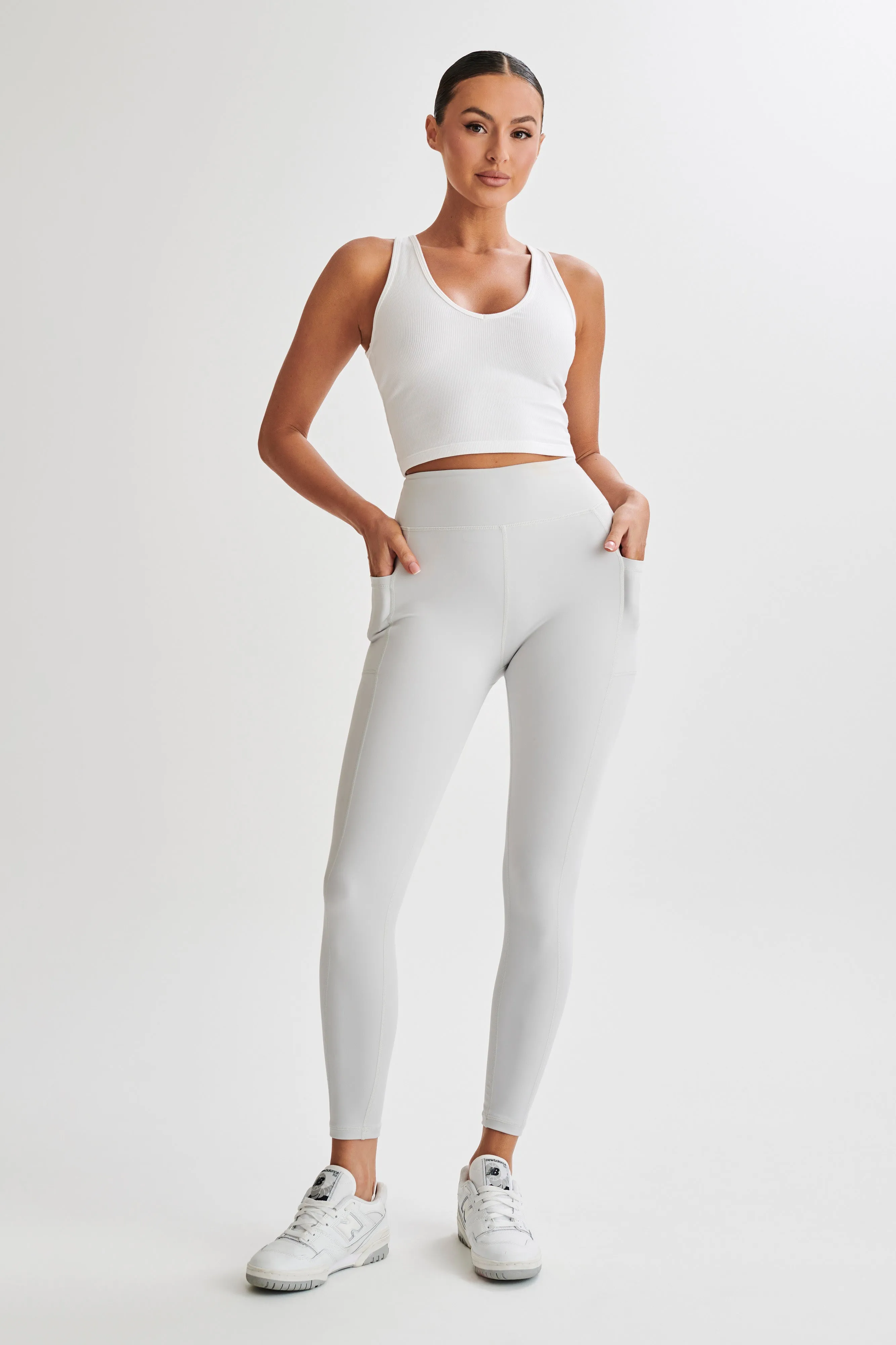 Rory Ribbed Yoga Top - White