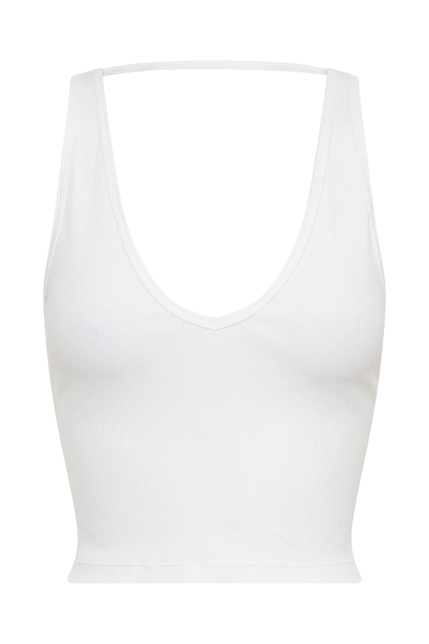 Rory Ribbed Yoga Top - White