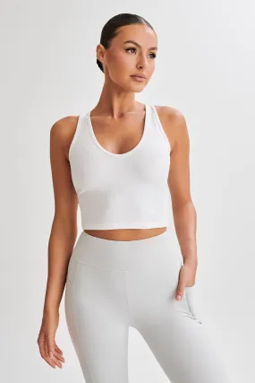 Rory Ribbed Yoga Top - White