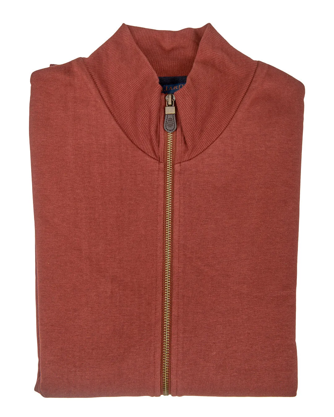 Rust Funnel Neck Zip Through Sweatshirt