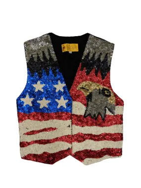 [S] Vintage Sequin Americana Vest