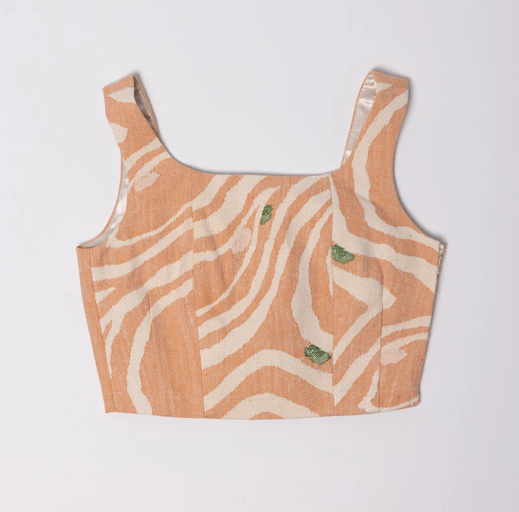 Salmon Pink Obi Bustier