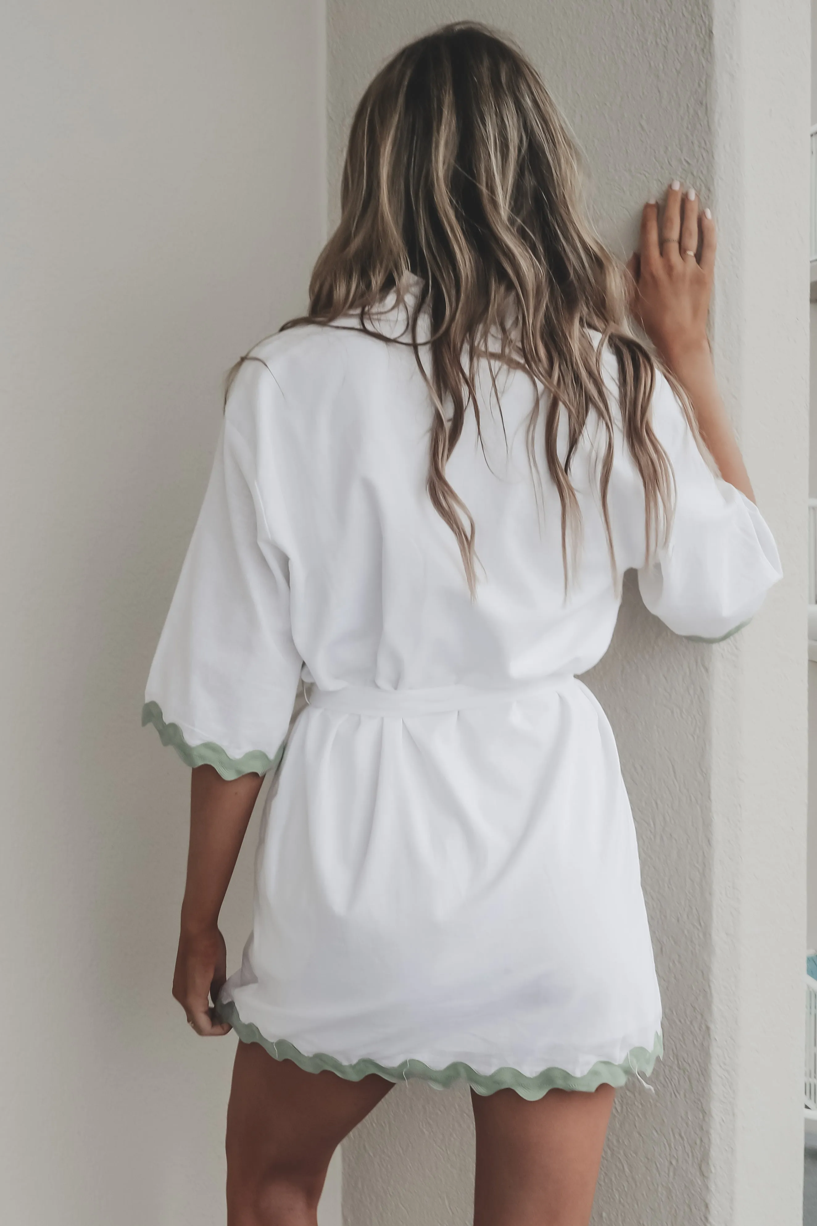 Sandy Shores White Wrap Kimono