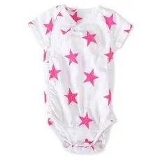 Short Sleeve kimono Bodysuit - Pink Star