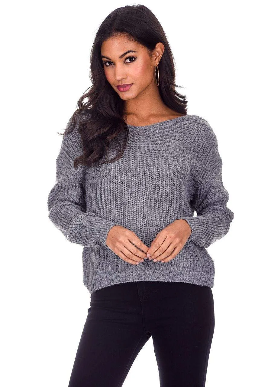 Silver Reversible Twist Knot Jumper