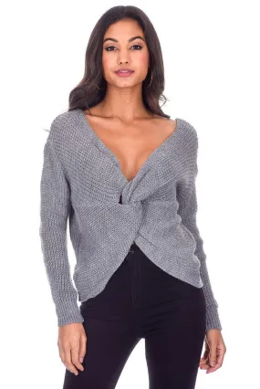 Silver Reversible Twist Knot Jumper