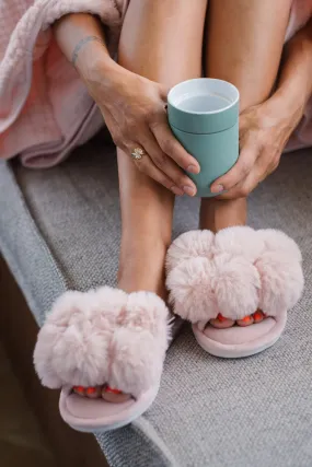 Slipper Cozy Pom Pom Pink