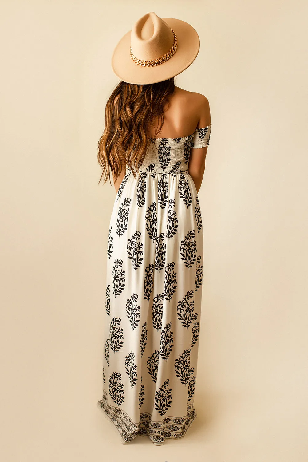 Solana Off The Shoulder Maxi Dress (Ivory) | FINAL SALE