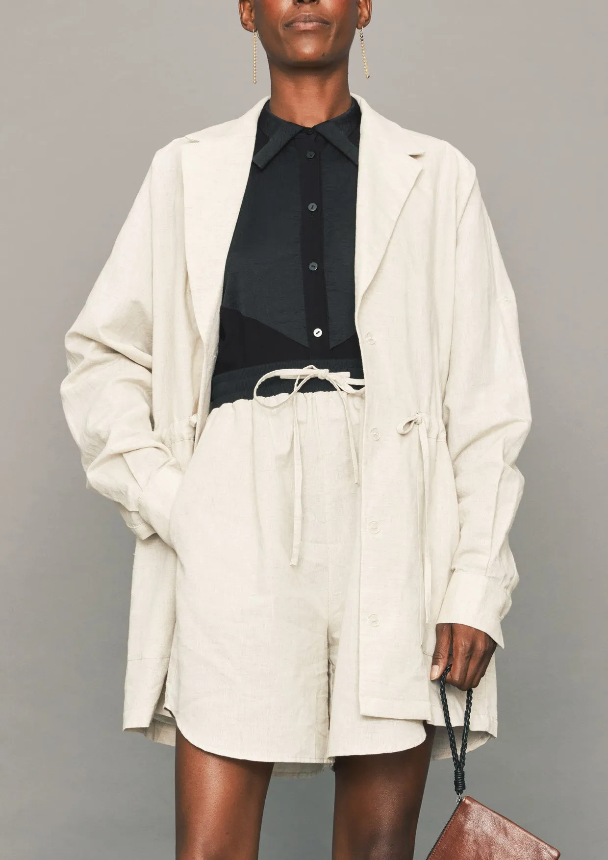 SUMMER DRESS/JACKET - LINEN natural white