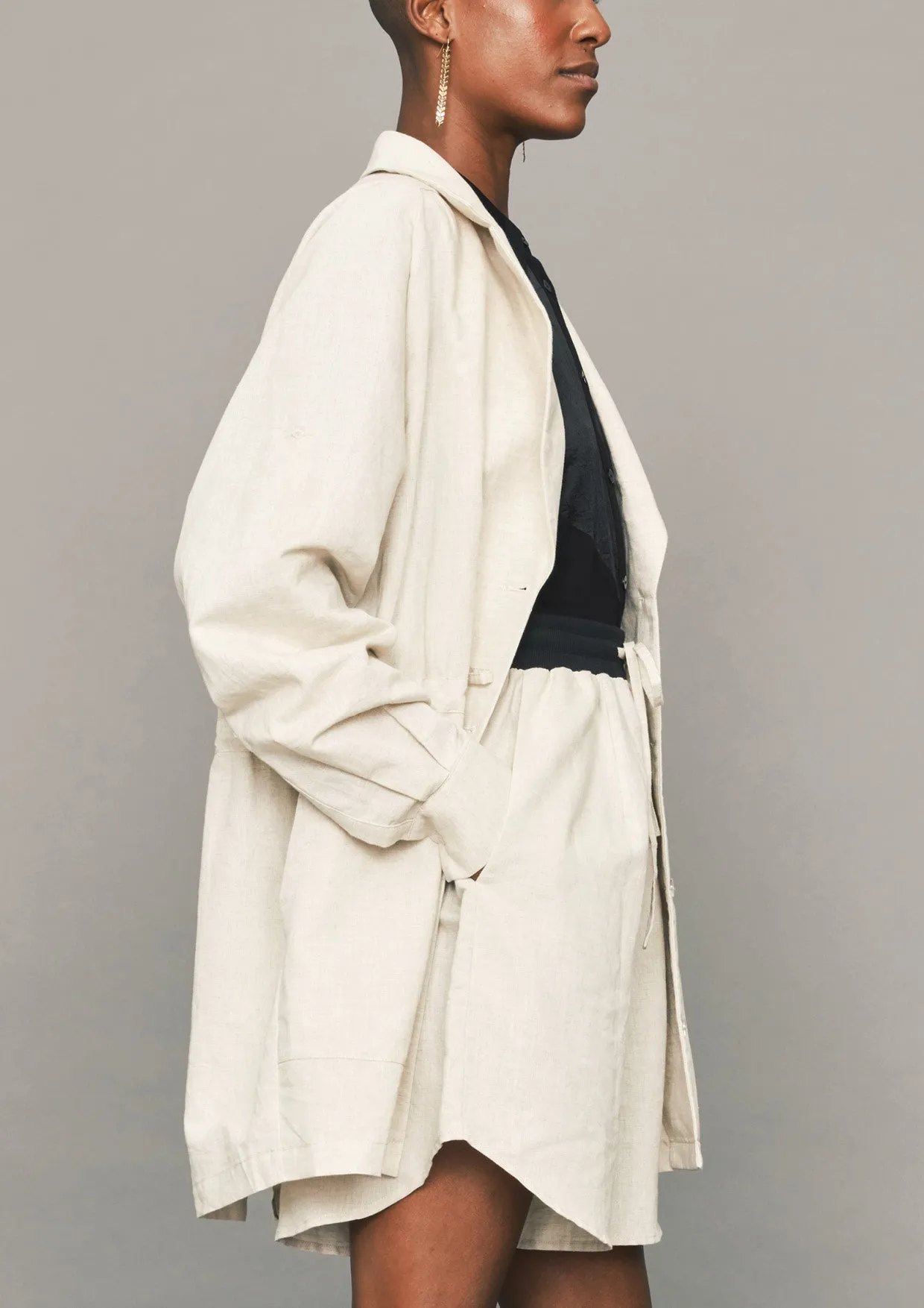 SUMMER DRESS/JACKET - LINEN natural white