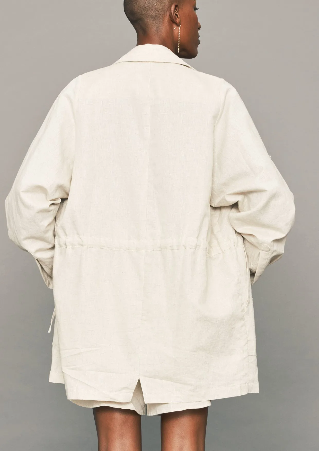 SUMMER DRESS/JACKET - LINEN natural white