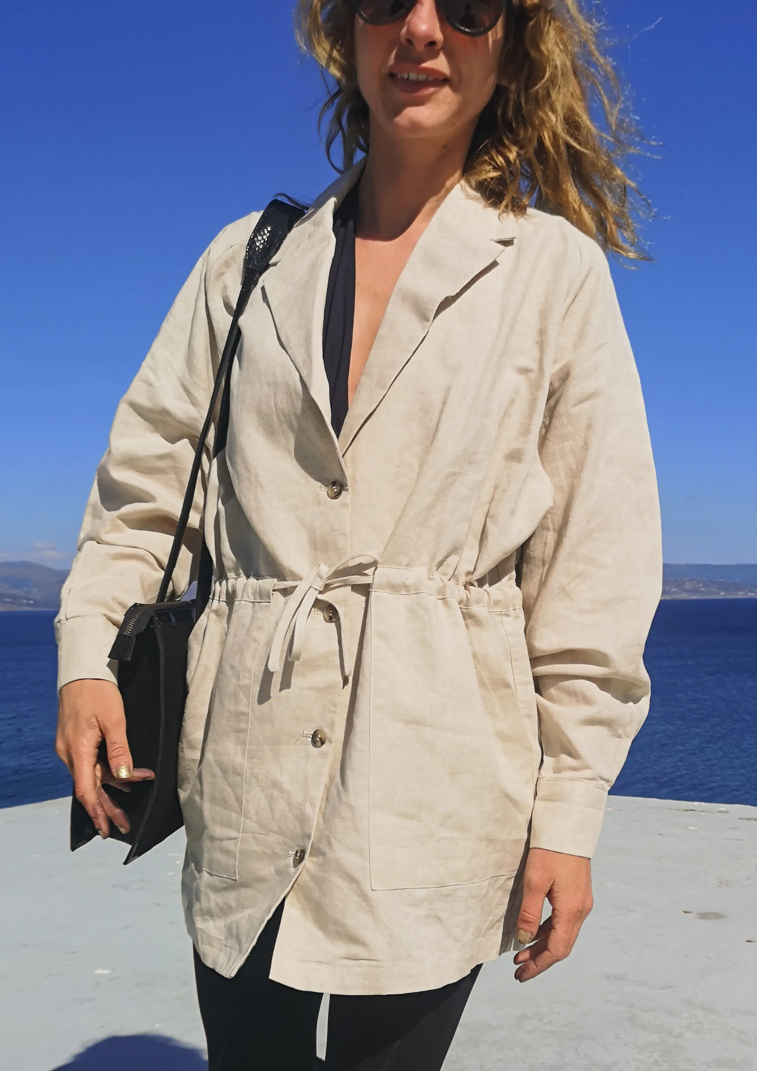 SUMMER DRESS/JACKET - LINEN natural white