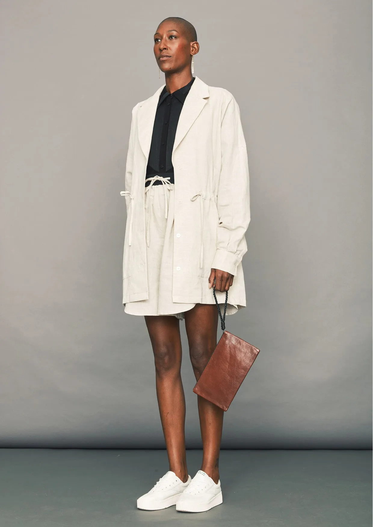 SUMMER DRESS/JACKET - LINEN natural white