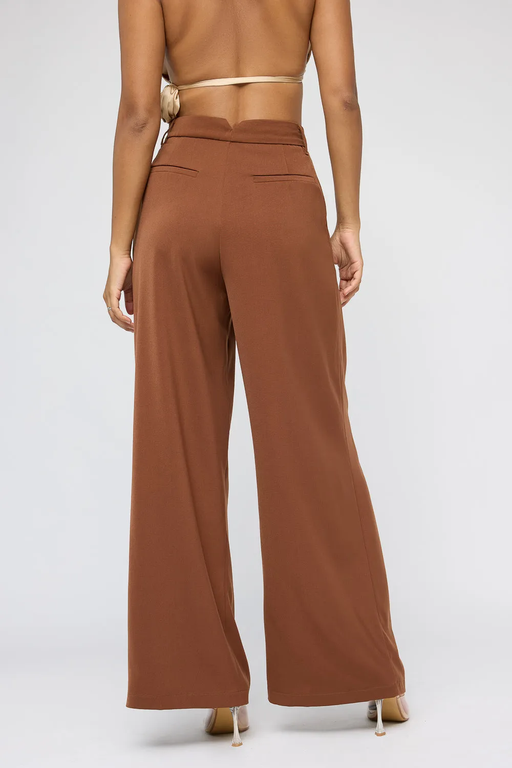 Tawny Brown Super Flared Korean Pants