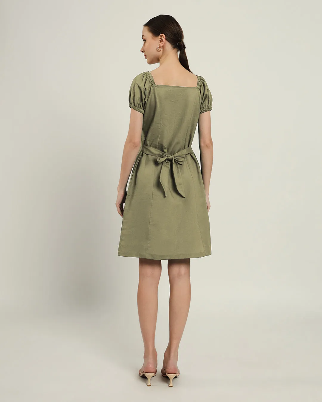 The Arar Daisy Olive Linen Dress