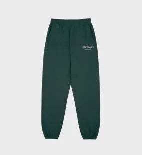 The Carlyle Script Sweatpant - Forest/White