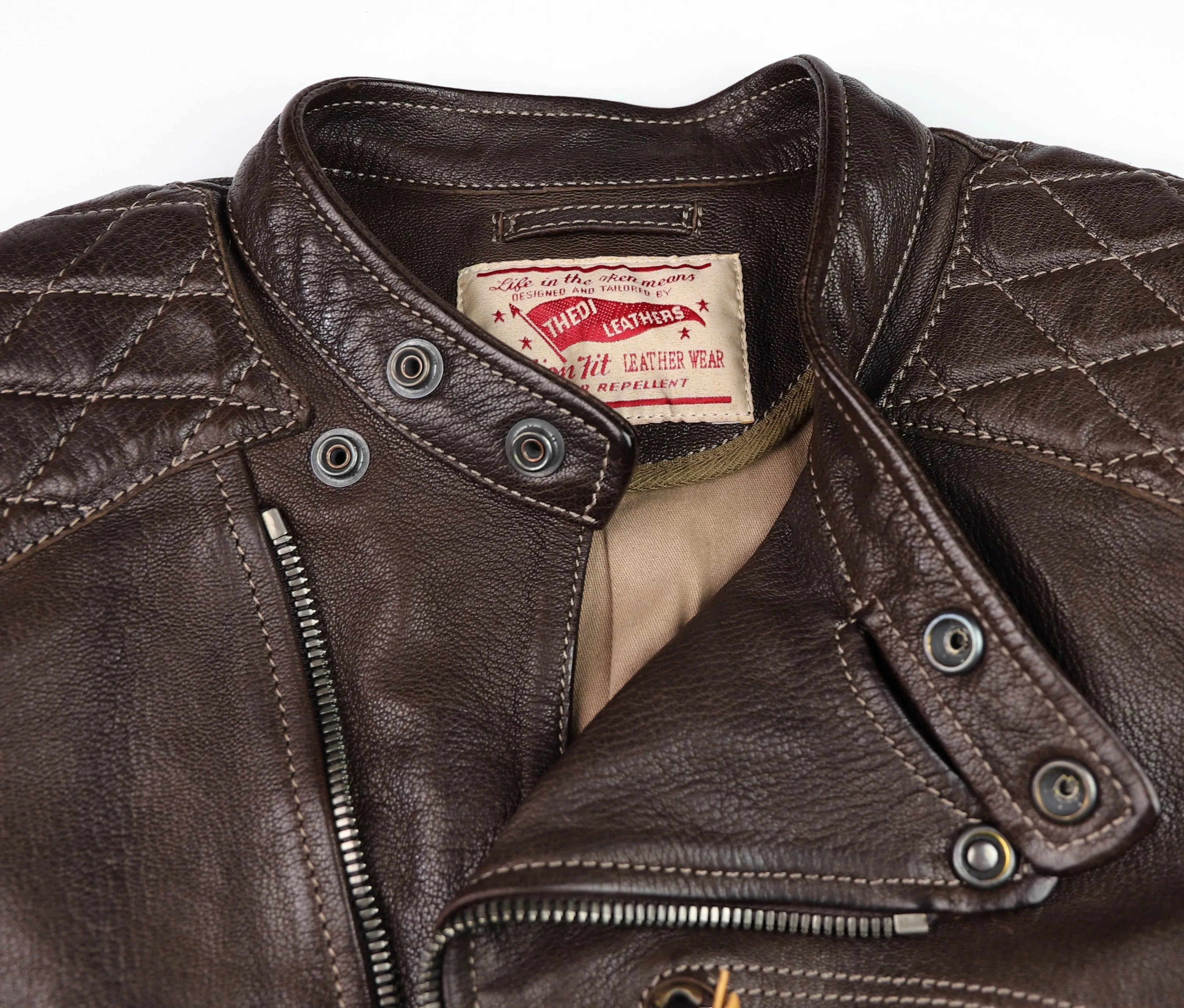 Thedi Maximos Cafe Racer, size XL, Brown Calabria Goatskin