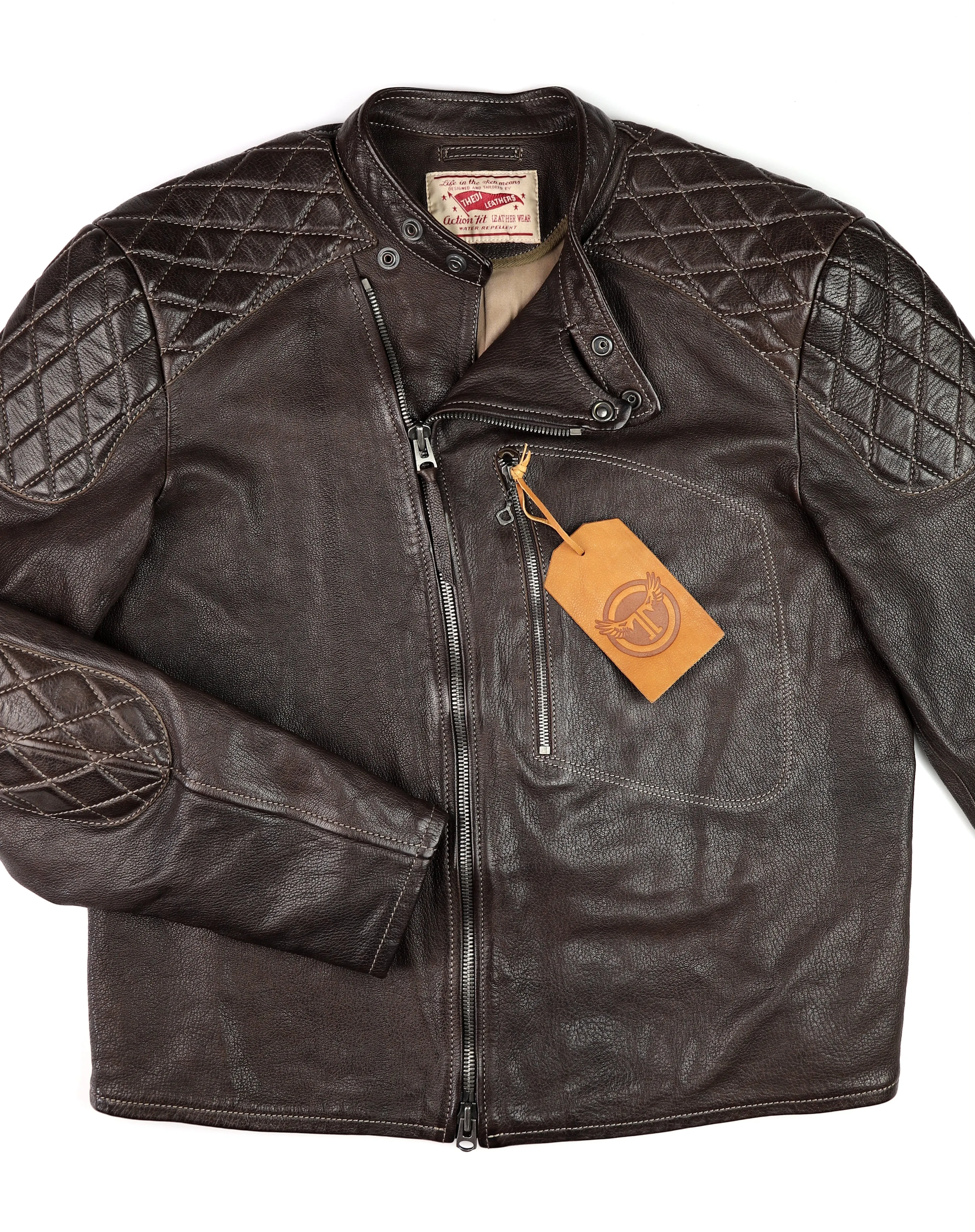 Thedi Maximos Cafe Racer, size XL, Brown Calabria Goatskin