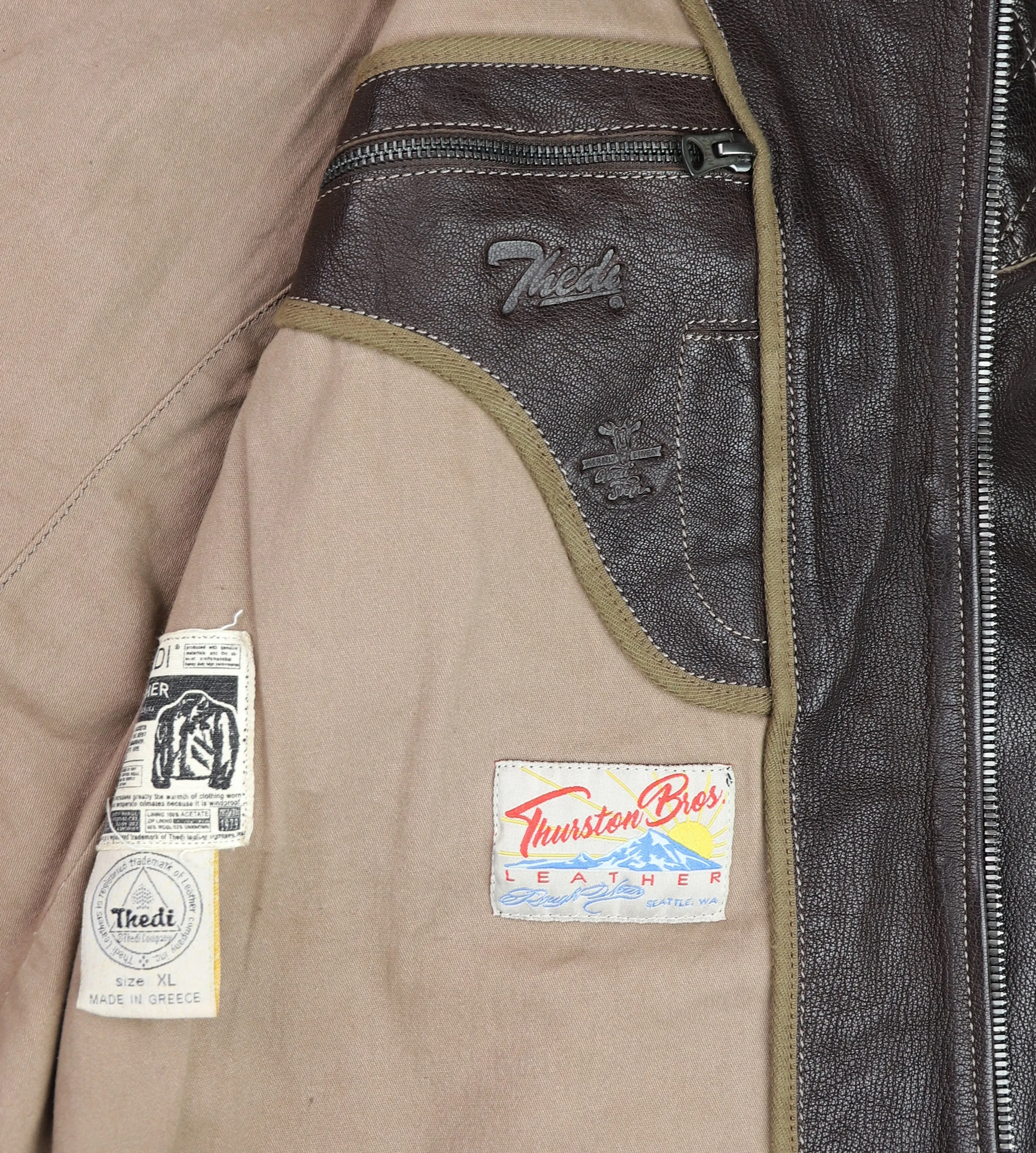 Thedi Maximos Cafe Racer, size XL, Brown Calabria Goatskin